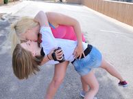 College Girl Dip And Kiss - sensual kisses