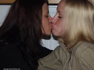 Pucker Up Coeds - ladies kissing ladies